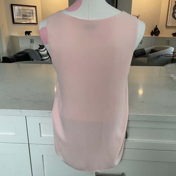 Aritzia Babaton Sleeveless V Neck Lined Polyester Tan Top Soft Pink Sz S - Picture 6 of 13